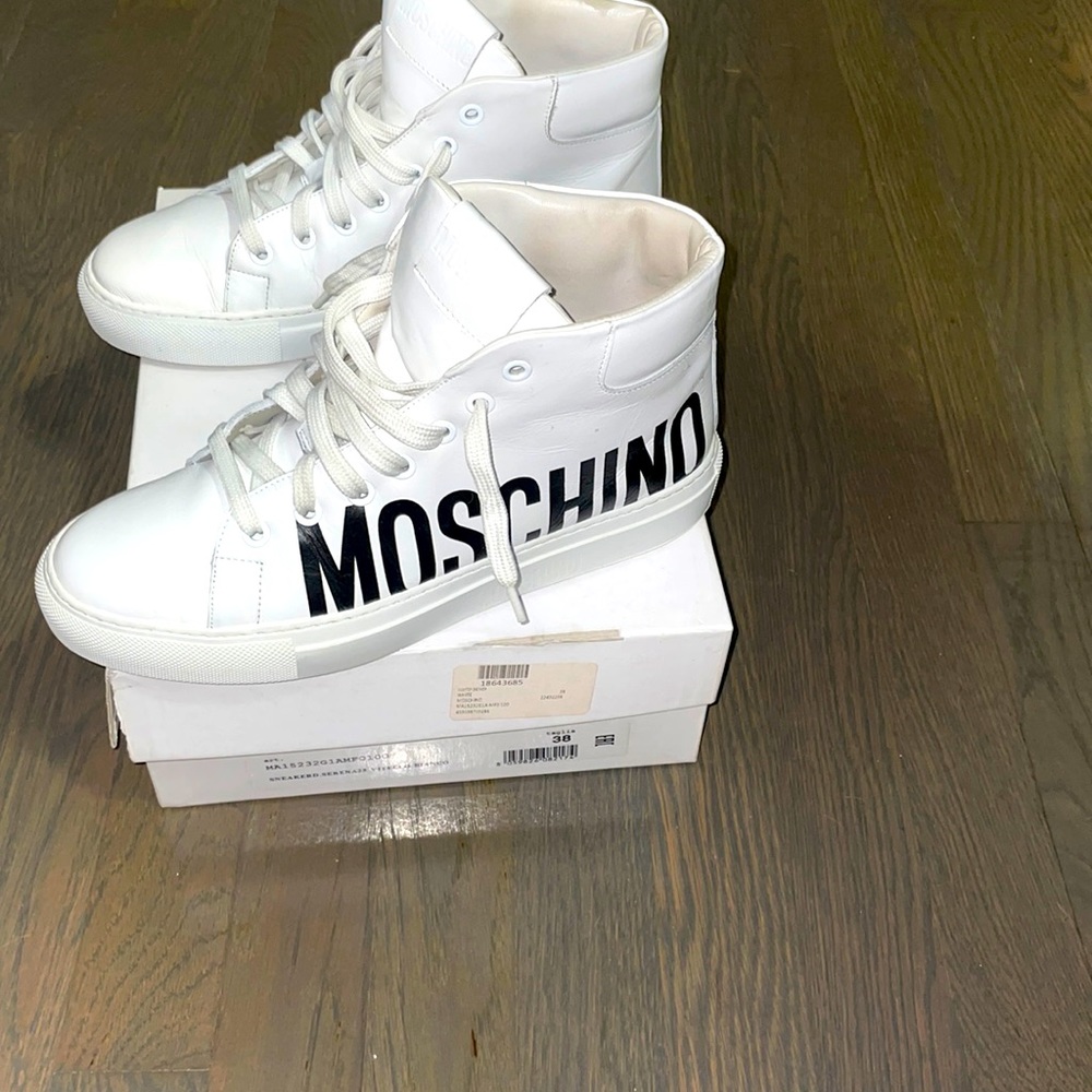 Moschino White Hi-top Sneakers